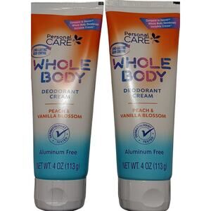 Personal Care Whole Body Deodorant Cream Peach & Vanilla Blossom 4 oz. (Qty 2)